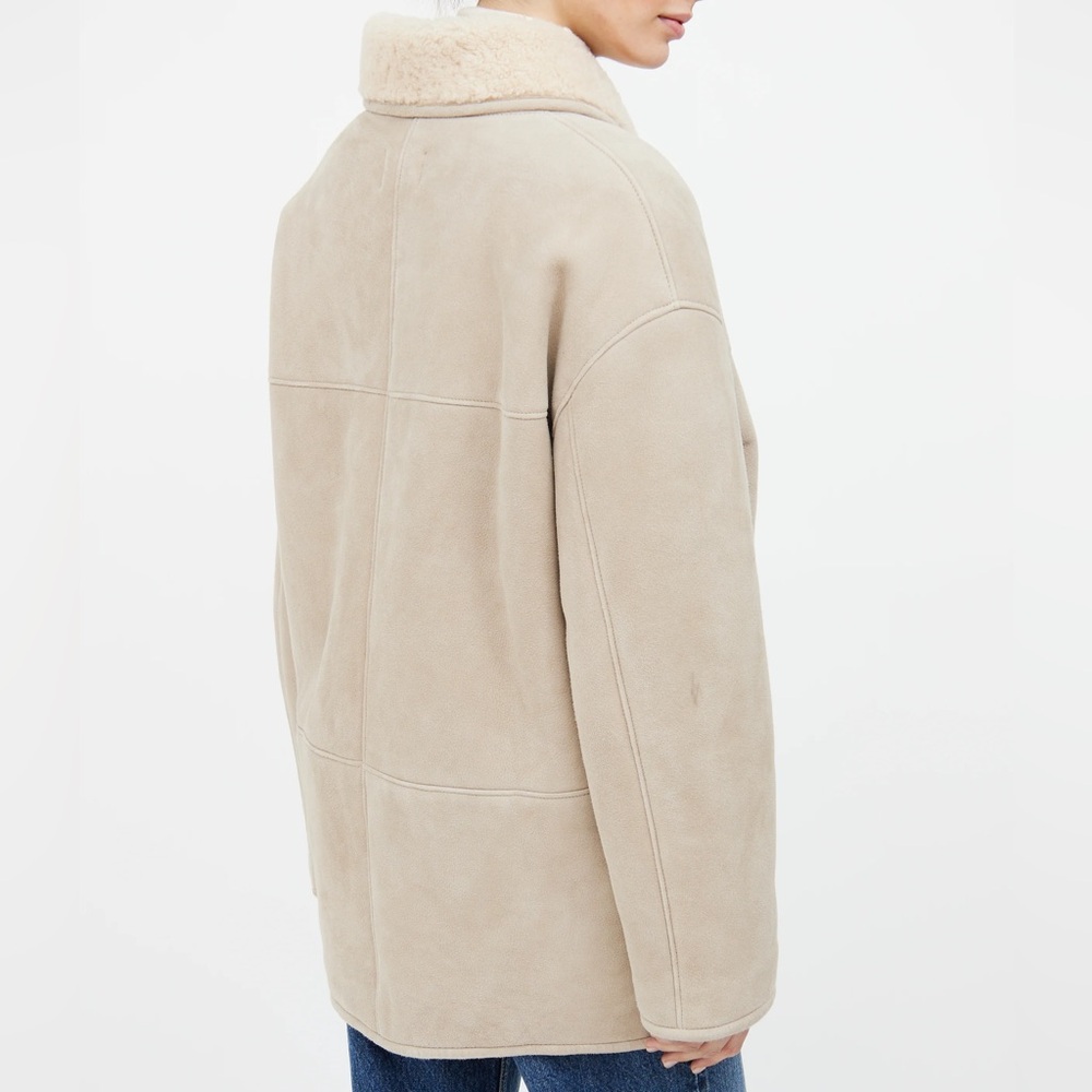 Max Haroler Vintage Shearling Suede Leather Jacket – Size XL – European Made